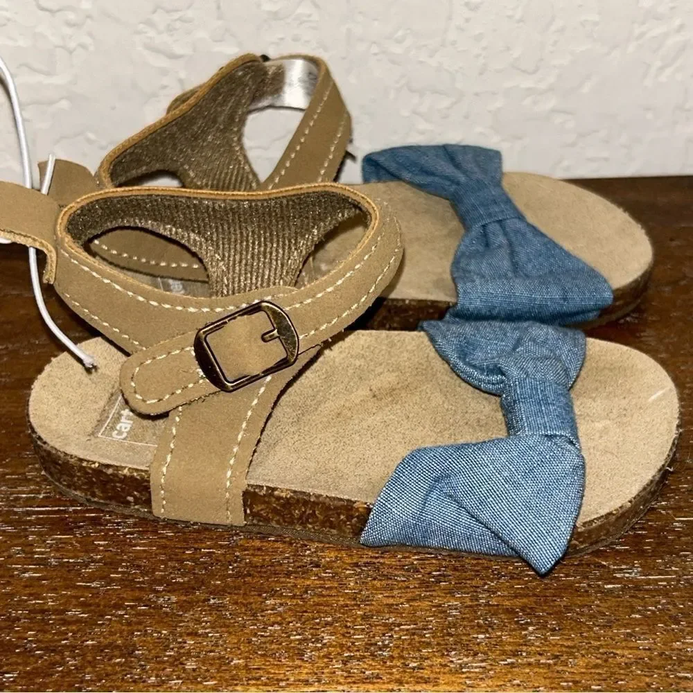 Carter’s Bow Slip On Self-Attached Strap Sandal Shoes Carters